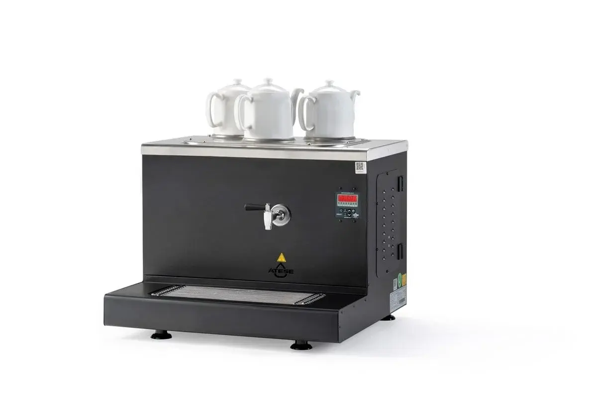 Ateşe Cappadocia Smart Elektrikli 3 Demlikli Çay Makinesi, INOX CSE3