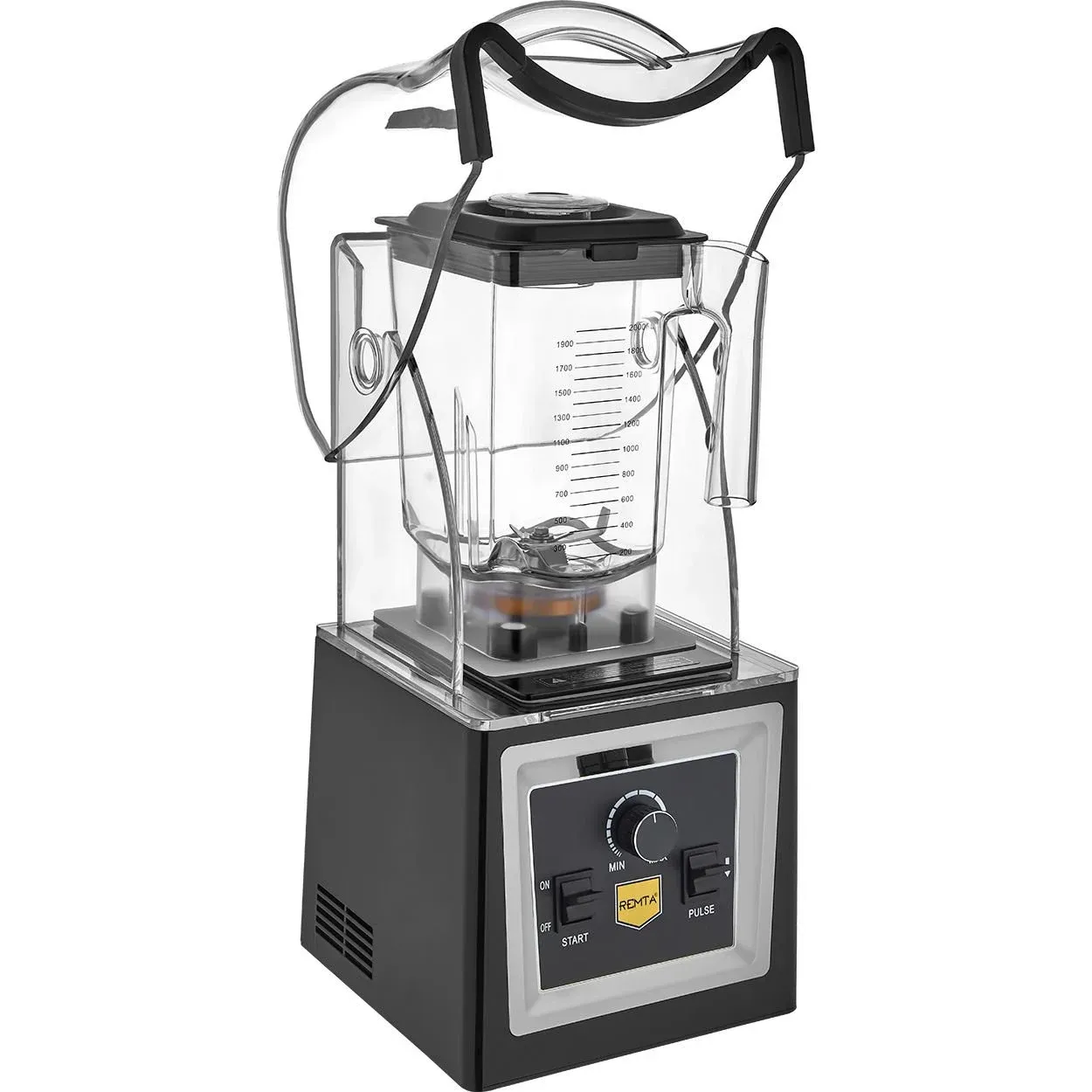 Remta Pro Bar Blender , Buz Kırıcı, 2 L, 1500 W, Siyah,  23x23x49 cm , BB02