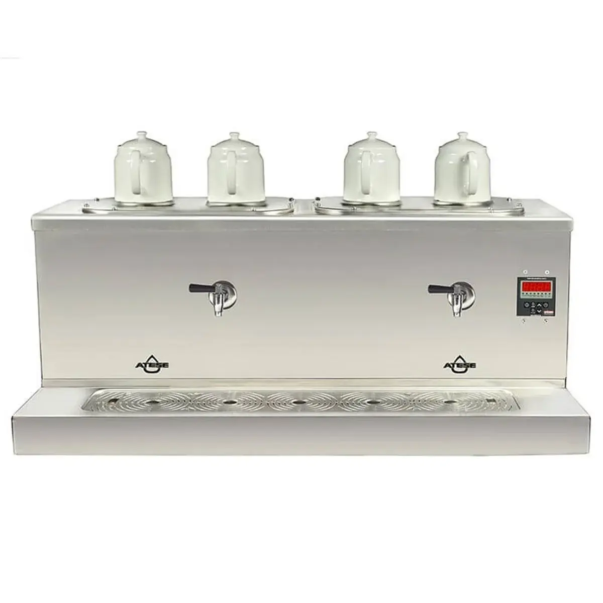 Ateşe Cappadocia Dijital Elektrikli 4 Demlikli Çay Makinesi, INOX CDE4