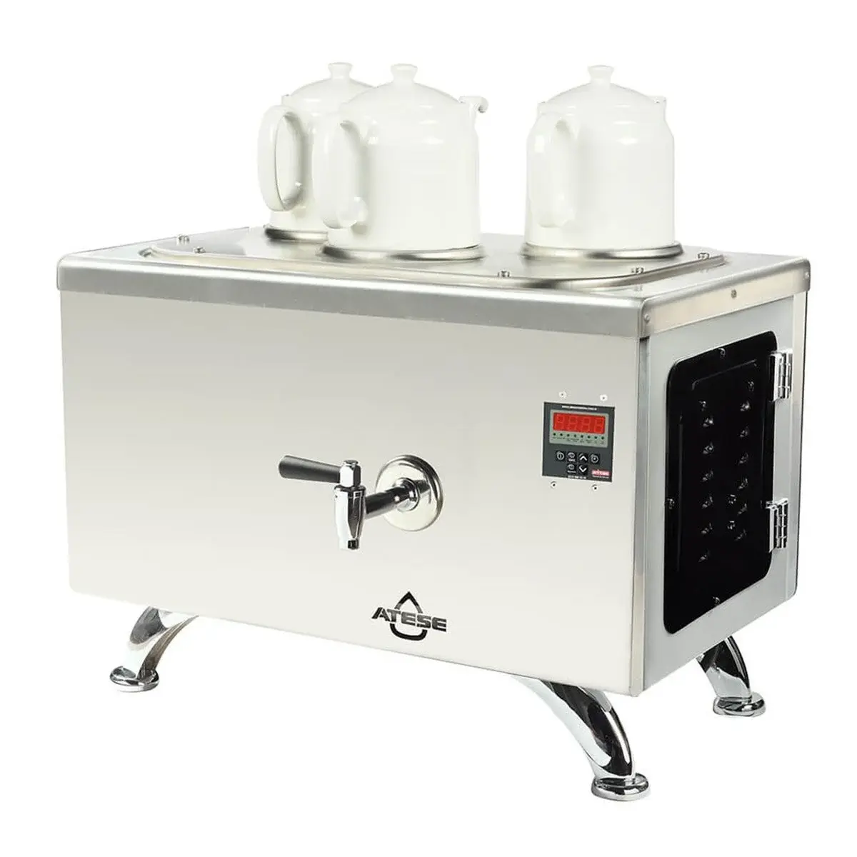 Ateşe Efes Smart Elektrikli 3 Demlikli Çay Makinesi, INOX ESE3