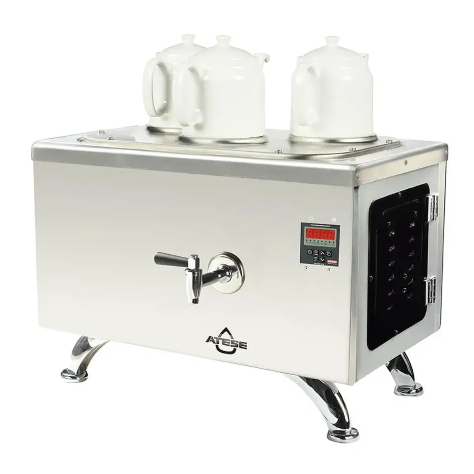 Ateşe Efes Smart Elektrikli 3 Demlikli Çay Makinesi, INOX ESE3