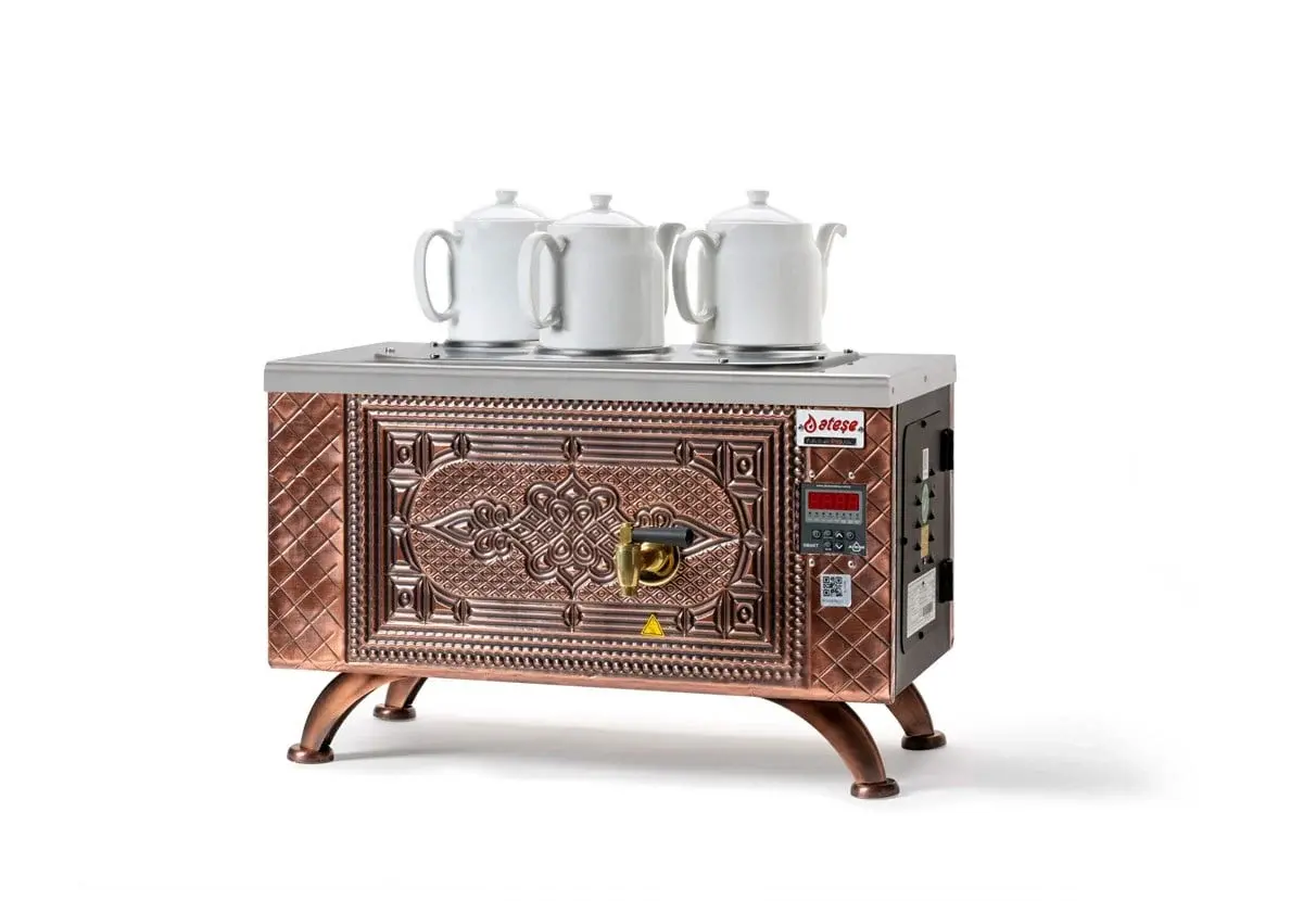 Ateşe Efes Smart Elektrikli 3 Demlikli Çay Makinesi, RETRO ESE3