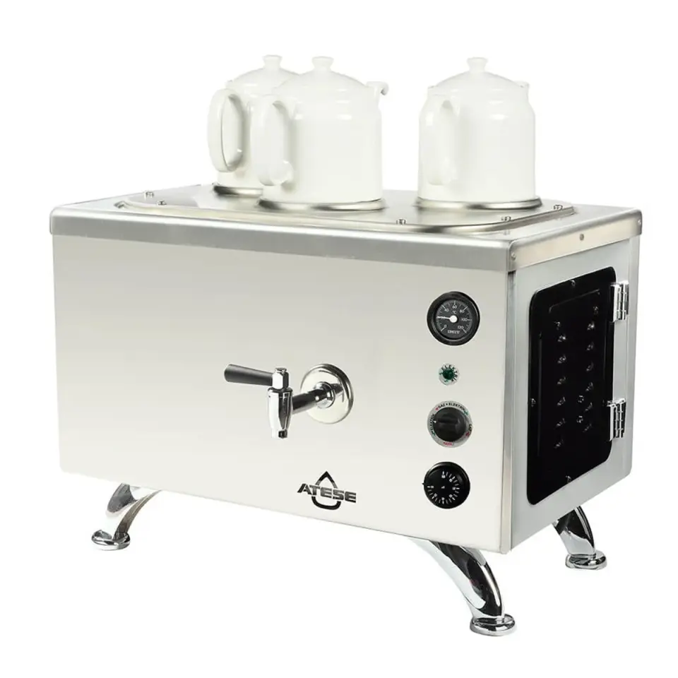 Ateşe Efes Analog Elektrikli 3 Demlikli Çay Makinesi, INOX EAE3