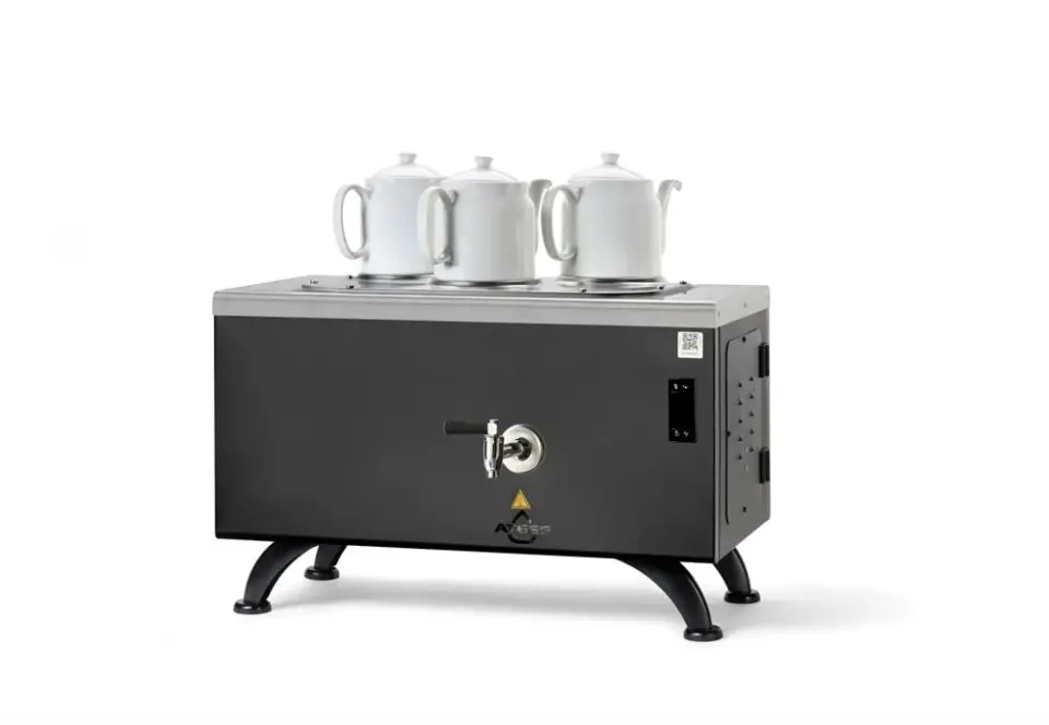 Ateşe Efes Dijital Elektrikli 3 Demlikli Çay Makinesi, INOX EDE3