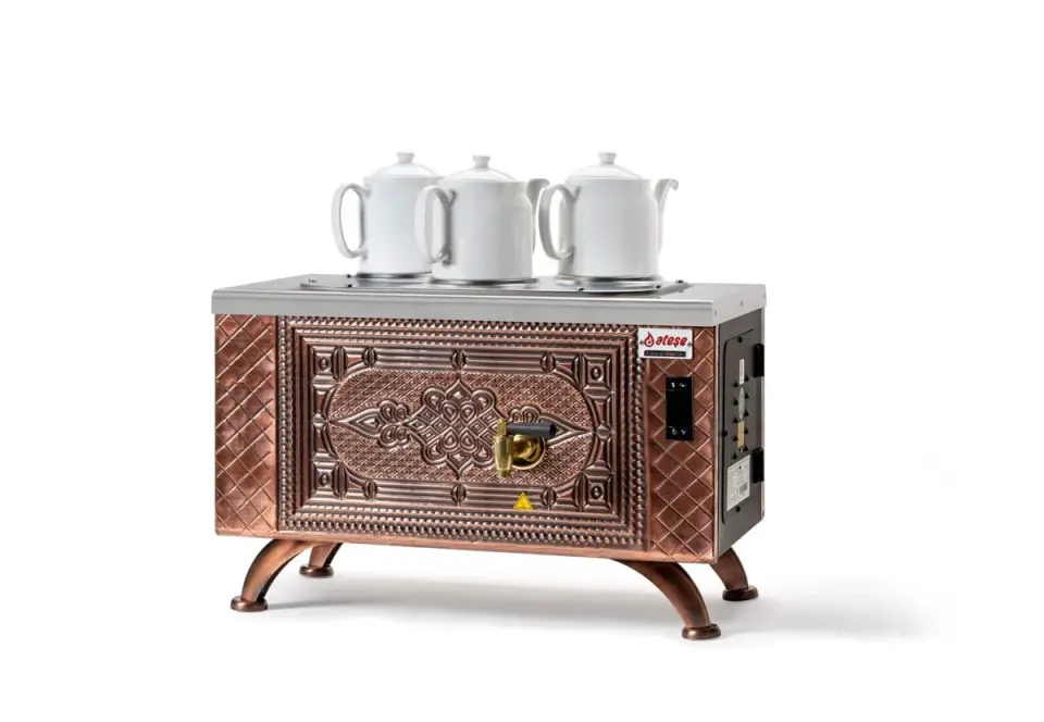 Ateşe Efes Dijital Elektrikli 3 Demlikli Çay Makinesi, RETRO EDE3