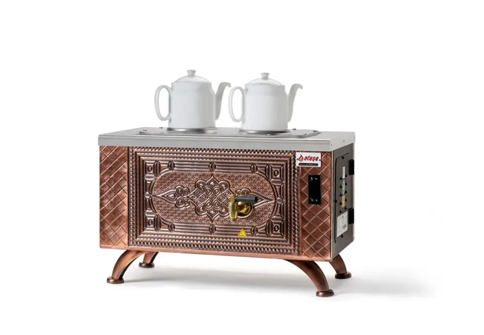 Ateşe Efes Dijital Elektrikli 2 Demlikli Çay Makinesi, RETRO EDE2