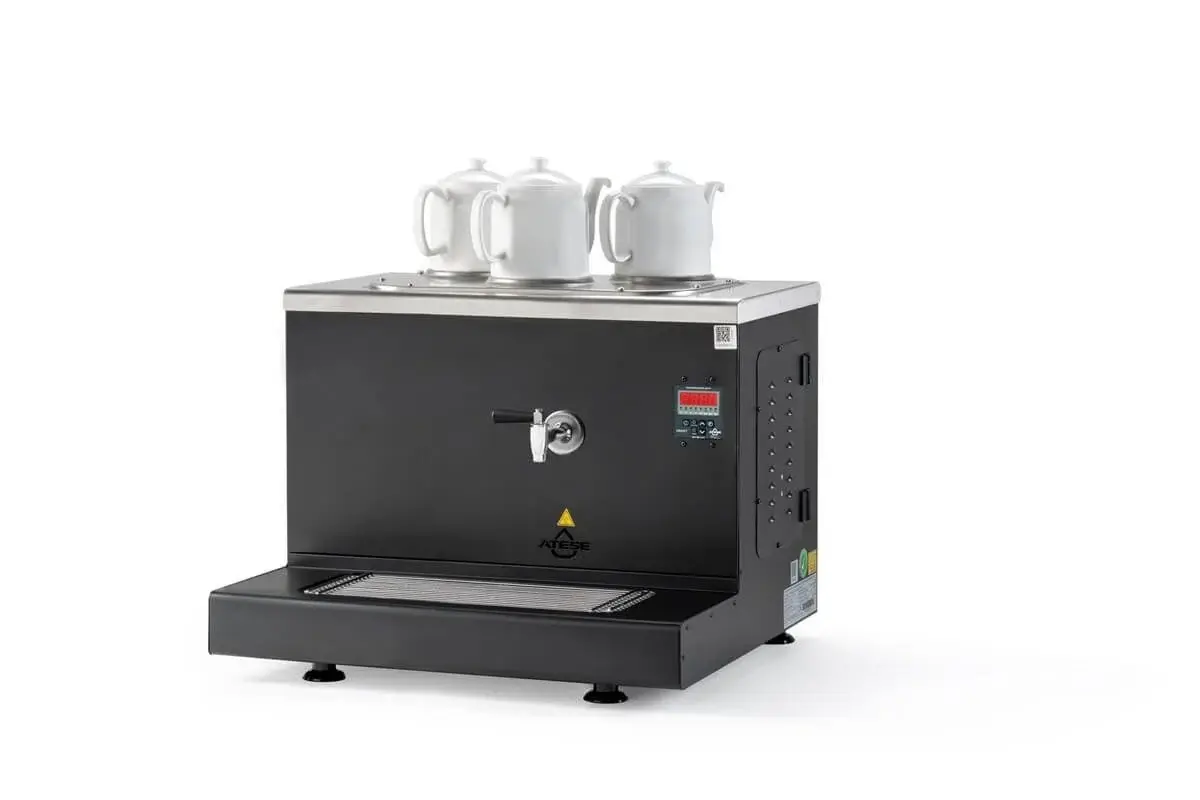 Ateşe Cappadocia Smart Gaz+Elektrikli 3 Demlikli Çay Makinesi, STATIC CSGE3