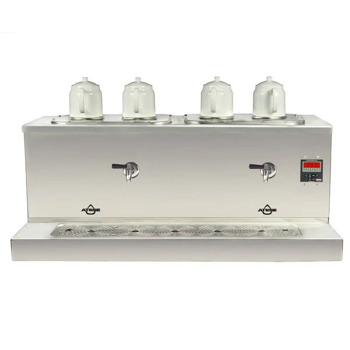 Ateşe Cappadocia Smart Gaz+Elektrikli 4 Demlikli Çay Makinesi, INOX CSGE4