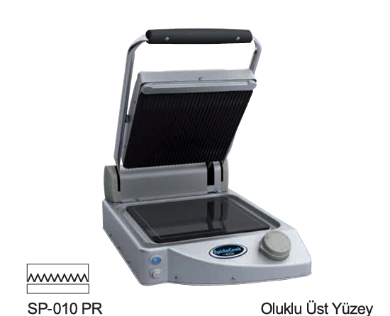 Spidocook Seramik Cam Yüzey,Tek Taraflı,Oluklu Üst Yüzey Izgara ve Tost Makinesi,Elektrikli , SP-010 PR