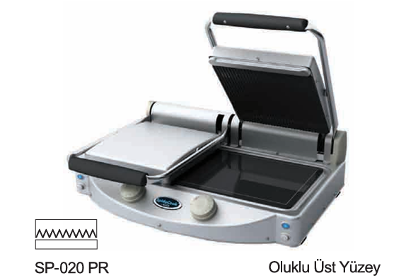 Spidocook Seramik Cam Yüzey,Oluklu Üst Yüzey Izgara ve Tost Makinesi,Elektrikli , SP-020 PR