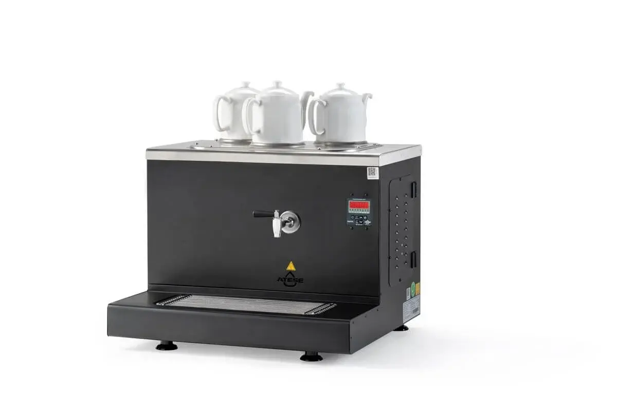 Ateşe Cappadocia Dijital Gaz+Elektrikli 3 Demlikli Çay Makinesi, STATIC CDGE3