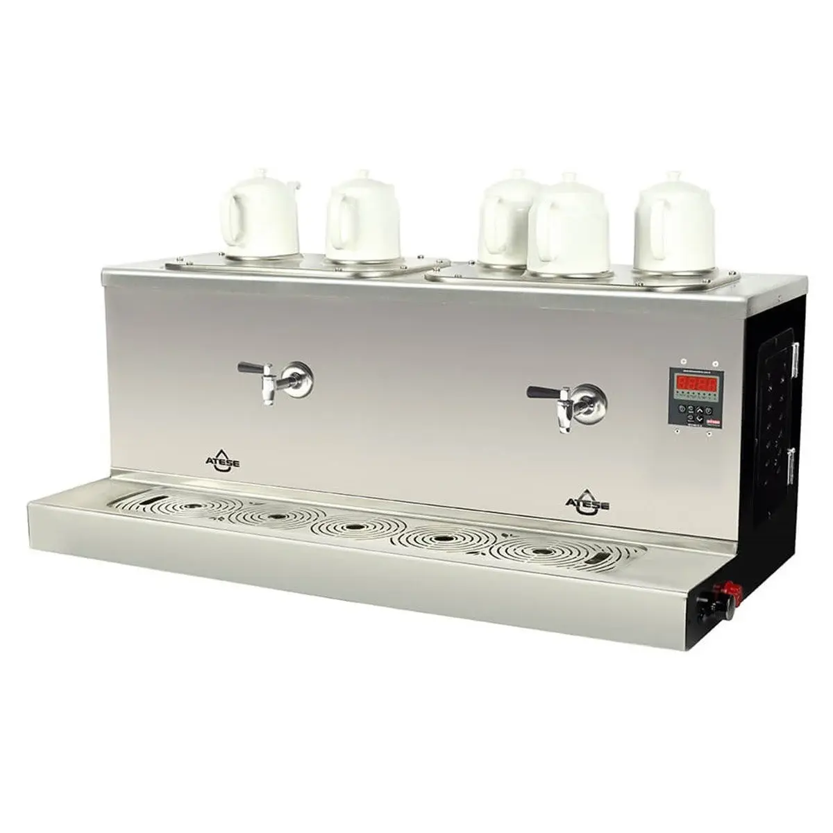 Ateşe Cappadocia Dijital Gaz+Elektrikli 5 Demlikli Çay Makinesi, STATIC CDGE5