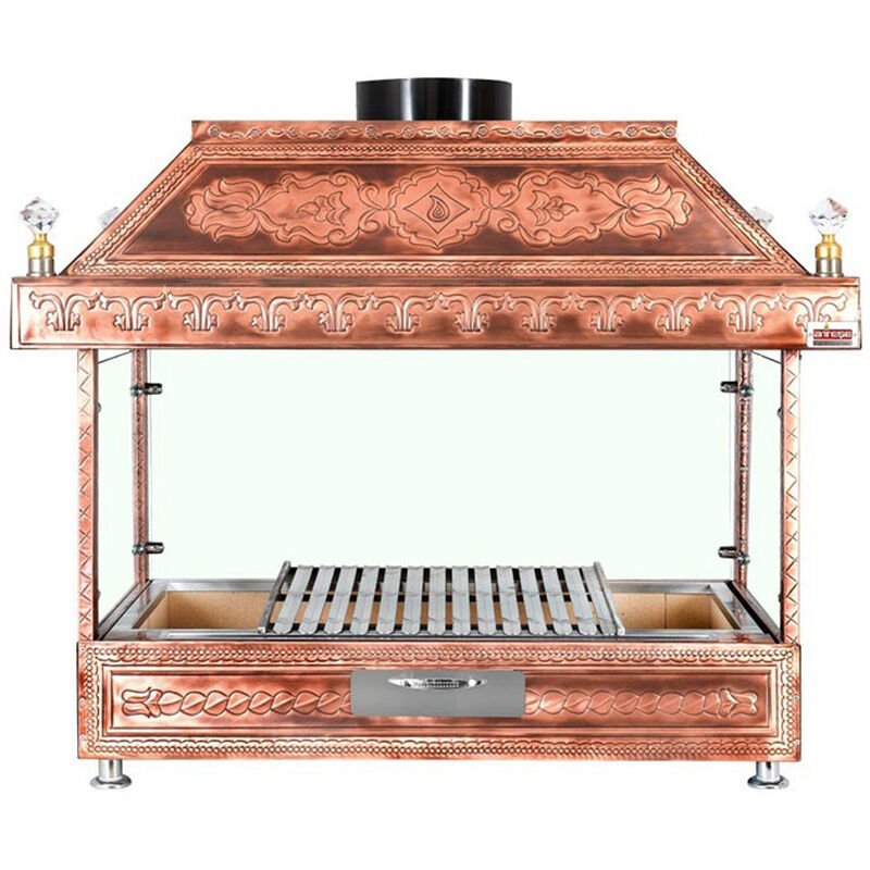 Ateşe Ocakbaşı Davlumbazlı Açık Izgara Retro 100x55x125, AZ100