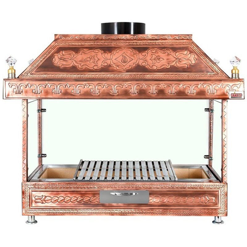 Ateşe Ocakbaşı Davlumbazlı Açık Izgara Retro 100x55x125, AZ100