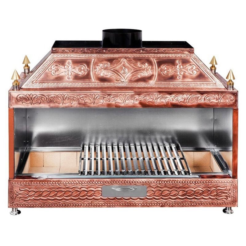 Ateşe Ocakbaşı Davlumbazlı Kapalı Izgara Retro 100x55x125, KZ100