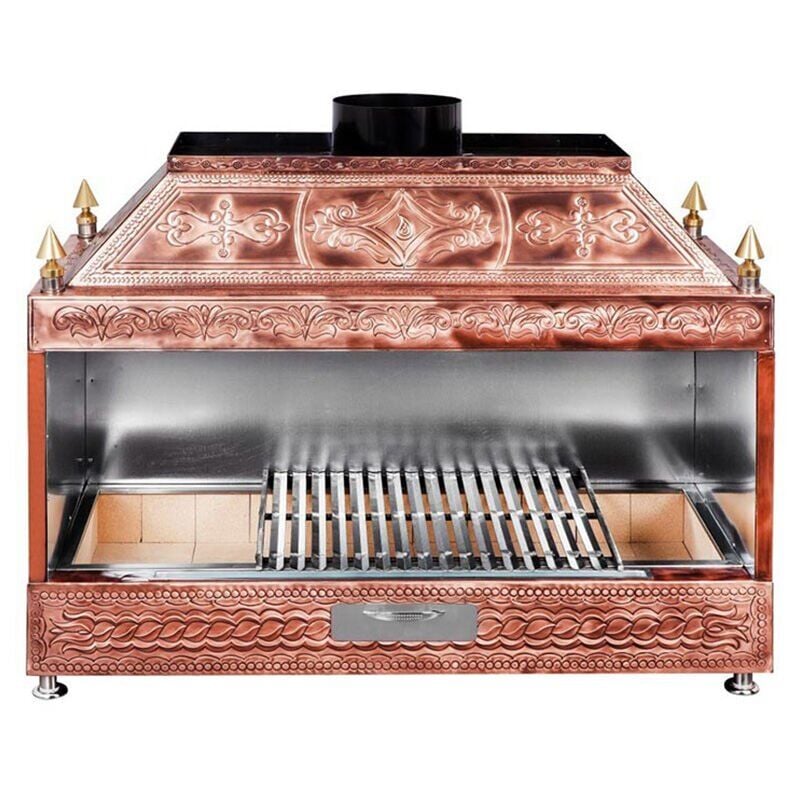 Ateşe Ocakbaşı Davlumbazlı Kapalı Izgara Retro 120x55x125, KZ120