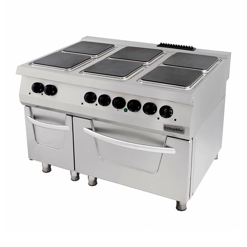 Öztiryakiler Kuzine Fırınlı 6 Açık Ateş, Kare Plate 120x90x85 cm, Elektrikli, 7865.N1.12908.11