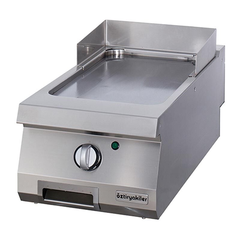 Öztiryakiler Set Üstü Düz Grill Plate, 40x90 cm, Krom, Elektrikli, 7864.N1.40903.04C
