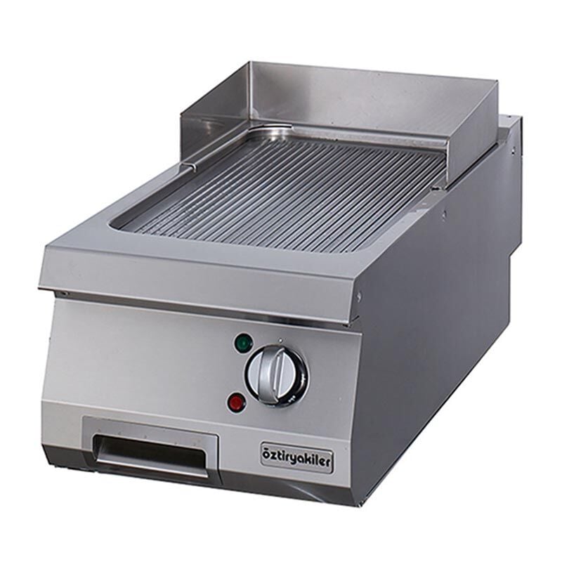 Öztiryakiler Set Üstü Oluklu Grill Plate, 40x90 cm, Krom, Elektrikli, 7864.N1.40903.01C