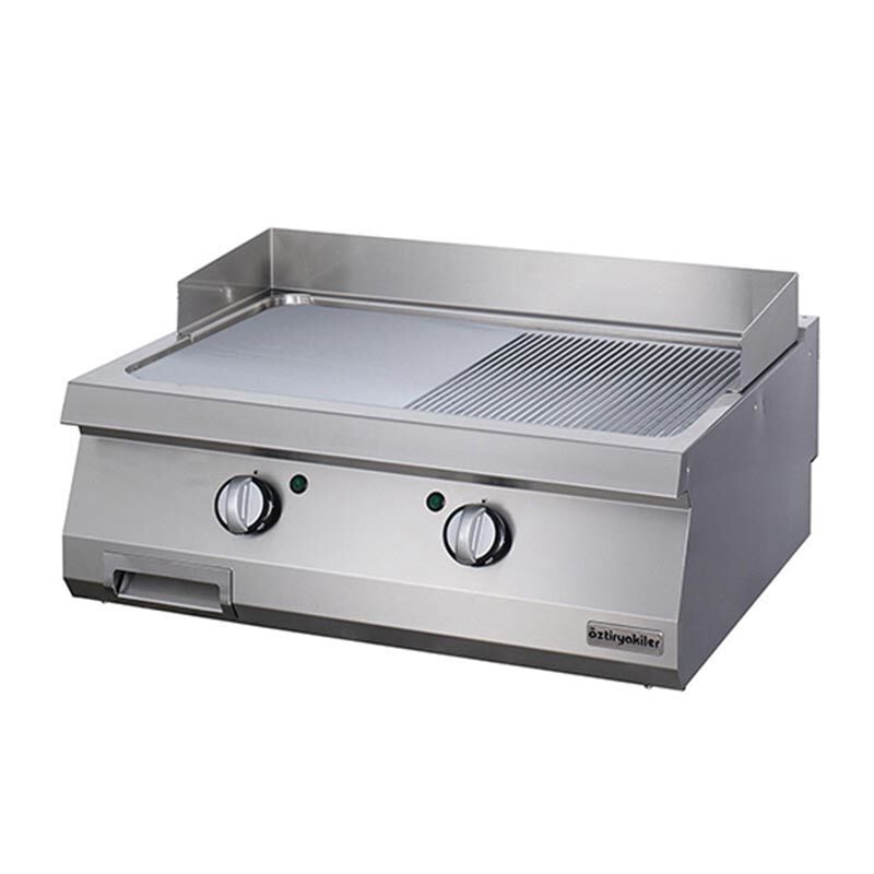 Öztiryakiler Set Üstü Yarı Oluklu Grill Plate, 80x90 cm, Elektrikli, 7864.N1.80903.14C