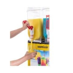 Samixir Twin Allure Ice Slush, Milkshake ve Soğuk Meyve Suyu Dispenseri, 12+12 L, Sarı, 39x53x77 cm, SLUSH24.YA