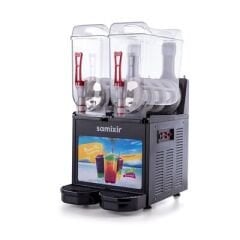 Samixir Twin Allure Ice Slush, Milkshake ve Soğuk Meyve Suyu Dispenseri, 12+12 L, Siyah, 39x53x77 cm, SLUSH24.BA