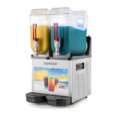 Samixir Twin Allure Ice Slush, Milkshake ve Soğuk Meyve Suyu Dispenseri, 12+12 L, Inox, 39x53x77 cm, SLUSH24.IA