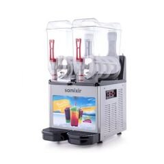 Samixir Twin Allure Ice Slush, Milkshake ve Soğuk Meyve Suyu Dispenseri, 12+12 L, Inox, 39x53x77 cm, SLUSH24.IA