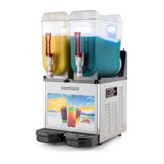 Samixir Twin Allure Ice Slush, Milkshake ve Soğuk Meyve Suyu Dispenseri, 12+12 L, Inox, 39x53x77 cm, SLUSH24.IA