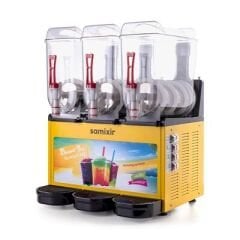 Samixir Triple Allure Ice Slush, Milkshake ve Soğuk Meyve Suyu Dispenseri, 12+12+12 L, Sarı, 59x53x77 cm, SLUSH36.YA