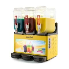 Samixir Triple Allure Ice Slush, Milkshake ve Soğuk Meyve Suyu Dispenseri, 12+12+12 L, Sarı, 59x53x77 cm, SLUSH36.YA
