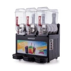 Samixir Triple Allure Ice Slush, Milkshake ve Soğuk Meyve Suyu Dispenseri, 12+12+12 L, Siyah, 59x53x77 cm, SLUSH36.BA