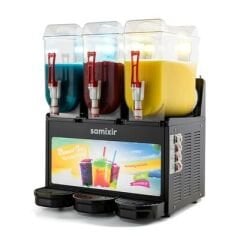 Samixir Triple Allure Ice Slush, Milkshake ve Soğuk Meyve Suyu Dispenseri, 12+12+12 L, Siyah, 59x53x77 cm, SLUSH36.BA