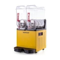 Samixir Twin Ice Slush, Milkshake ve Soğuk Meyve Suyu Dispenseri, 12+12 L, Sarı, 39x53x77 cm,  SLUSH24.Y