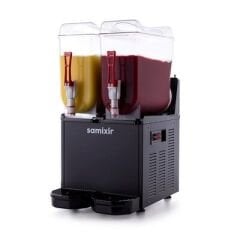Samixir Twin Ice Slush, Milkshake ve Soğuk Meyve Suyu Dispenseri, 12+12 L, Siyah, 39x53x77 cm,  SLUSH24.B
