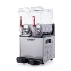 Samixir Twin Ice Slush, Milkshake ve Soğuk Meyve Suyu Dispenseri, 12+12 L, Inox, 39x53x77 cm,  SLUSH24.I