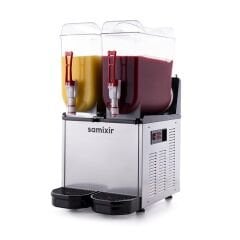 Samixir Twin Ice Slush, Milkshake ve Soğuk Meyve Suyu Dispenseri, 12+12 L, Inox, 39x53x77 cm,  SLUSH24.I