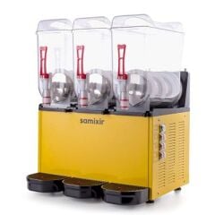 Samixir Triple Ice Slush, Milkshake ve Soğuk Meyve Suyu Dispenseri, 12+12+12 L, Sarı, 59x53x77 cm, SLUSH36.Y