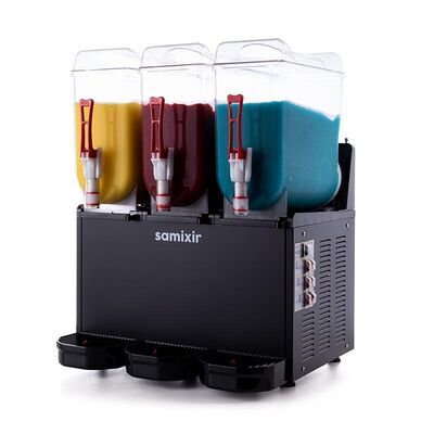 Samixir Triple Ice Slush, Milkshake ve Soğuk Meyve Suyu Dispenseri, 12+12+12 L, Siyah, 59x53x77 cm, SLUSH36.B