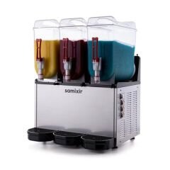 Samixir Triple Ice Slush, Milkshake ve Soğuk Meyve Suyu Dispenseri, 12+12+12 L, Inox, 59x53x77 cm, SLUSH36.I