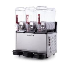 Samixir Triple Ice Slush, Milkshake ve Soğuk Meyve Suyu Dispenseri, 12+12+12 L, Inox, 59x53x77 cm, SLUSH36.I