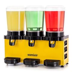 Samixir Panoramik Triple Analog Soğuk İçecek Dispenseri, 10+10+10 L, Sarı, 75x39x70 cm, MMM30.AY