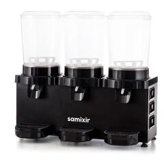 Samixir Panoramik Triple Analog Soğuk İçecek Dispenseri, 10+10+10 L, Siyah, 75x39x70 cm, MMM30.AB