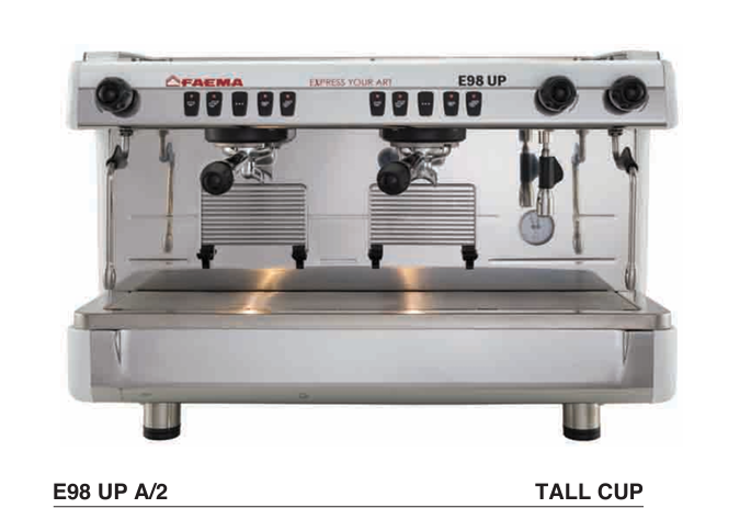 Faema E98 UP A/2 TALL CUP Tam Otomatik Espresso Kahve Makinesi, 2 Gruplu, E98 UP A/2 TALL CUP