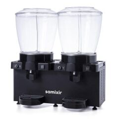 Samixir Panoramik Twin Analog Soğuk İçecek Dispenseri, 22+22 L, Siyah, Fıskiyeli, 69x40x75 cm, SS44.AB
