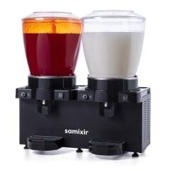 Samixir Panoramik Twin Analog Soğuk İçecek Dispenseri, 22+22 L, Siyah, Fıskiyeli ve Karıştırıcılı, 69x40x75 cm, SM44.AB