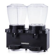 Samixir Panoramik Twin Analog Soğuk İçecek Dispenseri, 22+22 L, Siyah, Fıskiyeli ve Karıştırıcılı, 69x40x75 cm, SM44.AB