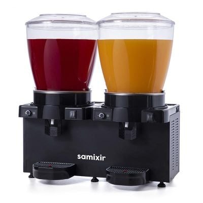 Samixir Panoramik Twin Analog Soğuk İçecek Dispenseri, 22+22 L, Siyah, Karıştırıcılı, 69x40x75 cm, MM44.AB