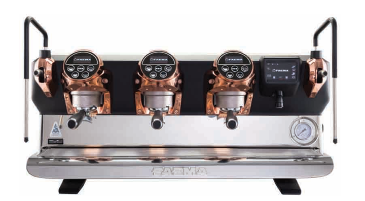 Faema E71 E A/3 5 Button Bakır Tam Otomatik Espresso Kahve Makinesi, 3 Gruplu, E71 E A/3 5 BUTTON BAKIR