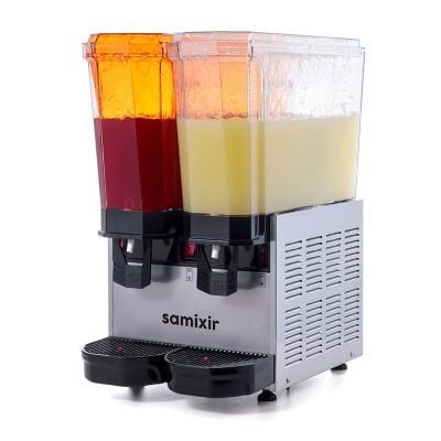 Samixir Klasik Twin Soğuk İçecek Dispenseri, 20+20 L, Inox, Fıskiyeli, 36x52x66 cm, 40.SSI